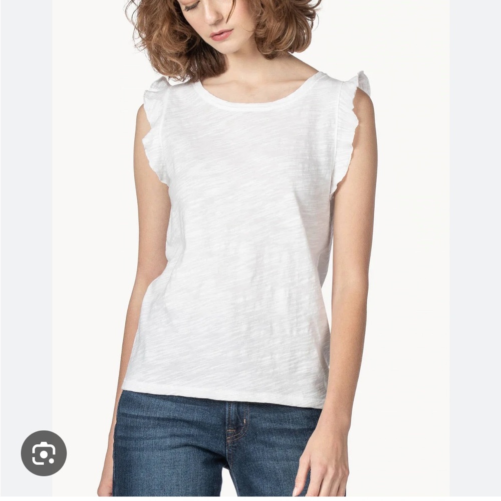 Lilla P Cotton Ruffle Sleeve Tank